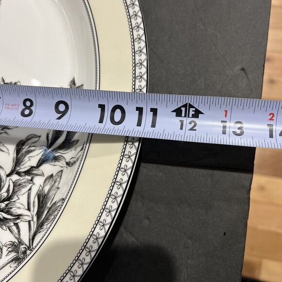 Charter Club Tuilleries Tan 14" Serving Platter Dish Tray Flower Butterfly - Picture 9 of 13